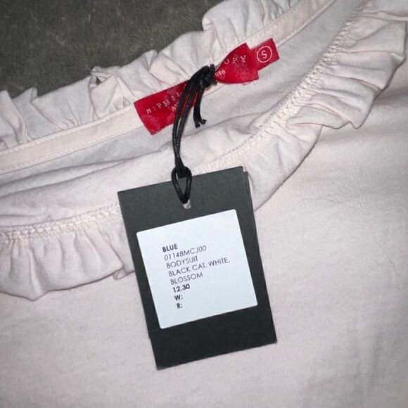 NWTs n:PHILANTHROPY Blossom Blue Bodysuit w/ Ruffled Neck - Picture 6 of 6